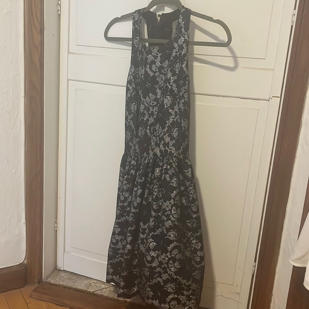 Silver and blue formal dress
